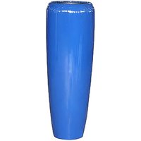 XXL Pflanzvase aus Polystone - Blau hochglänzend - Mit Einsatz - Malindi / 97x34cm (HxDm) / mit Wasserstandsanzeiger von Gartentraum.de