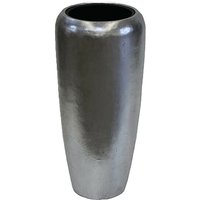 XXL Pflanzvase für drinnen mit Einsatz - Polystone - Silber - Rund - Amera / 75x34cm (HxDm) / ohne Wasserstandsanzeiger von Gartentraum.de