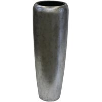 XXL Pflanzvase für drinnen mit Einsatz - Polystone - Silber - Rund - Amera / 97x34cm (HxDm) / mit Wasserstandsanzeiger von Gartentraum.de