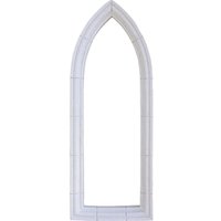 Zeitloser Spitzbogen Fensterrahmen aus Steinguss - Tereza / Antikgrau / 16x42,5cm (HxB) von Gartentraum.de