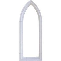 Zeitloser Spitzbogen Fensterrahmen aus Steinguss - Tereza / Sand / 16x42,5cm (HxB) von Gartentraum.de