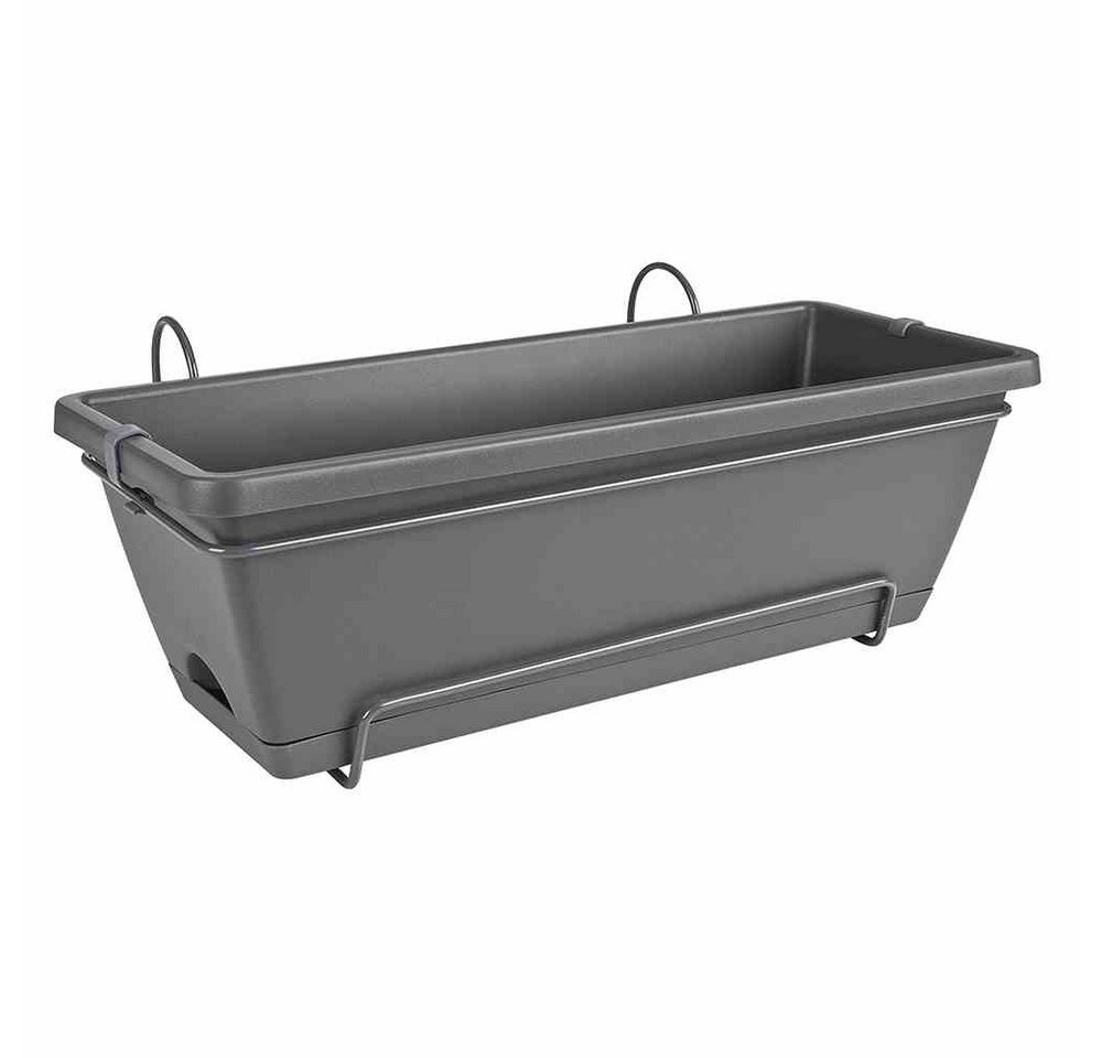 Gartentrends Blumenkasten Barcelona, in anthrazit, Kunststoff - 50x17,6x20cm (BxHxT) von Gartentrends