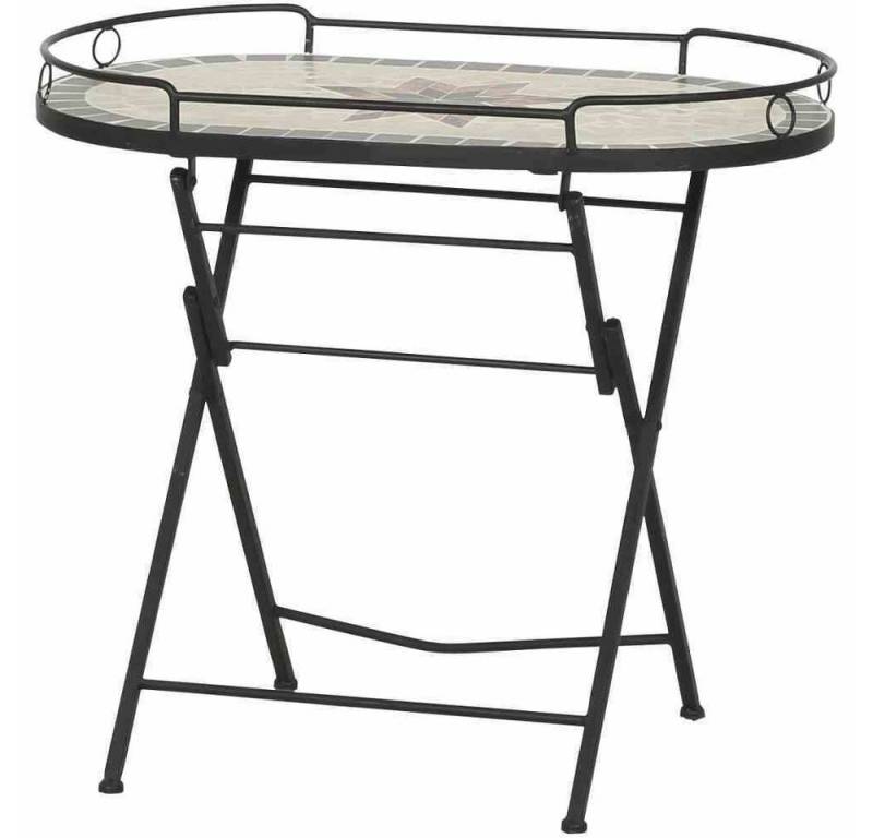 Gartentrends Gartentisch STELLA, in schwarz, Mosaik Keramik - 68x60x41cm (BxHxT) von Gartentrends