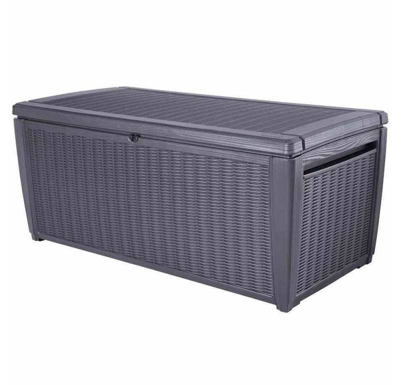Gartentrends Kissenbox Sumatra, in anthrazit, Kunststoff - 145x64x72cm (BxHxT) von Gartentrends