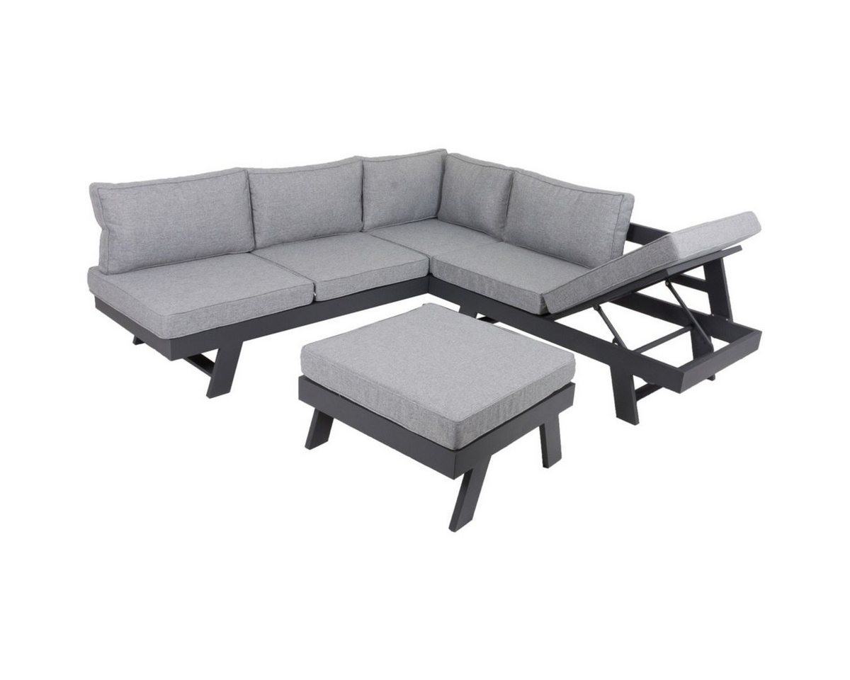 Gartentrends Loungeset Donna, aus Aluminium, Polyester in grau. Abmessungen (LxBxH) 70x71x31 cm von Gartentrends