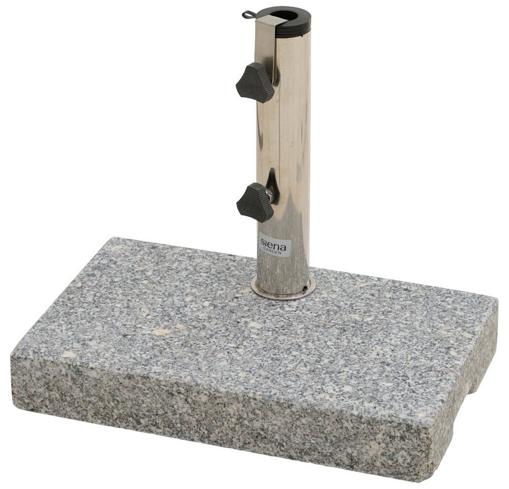 Schirmständer-Platte Granit, Gartentrends, in silber, Edelstahl, Granit - 45x7,5x28cm (BxHxT) von Gartentrends