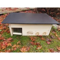 xxxl Premium Igelhaus Neu 2 Mal Lasiert | Ig12 Igelhotel Igelhütte Igelfutterhaus - Mit Labyrintheingang Und Rattenklappe von GartenundHolztrends