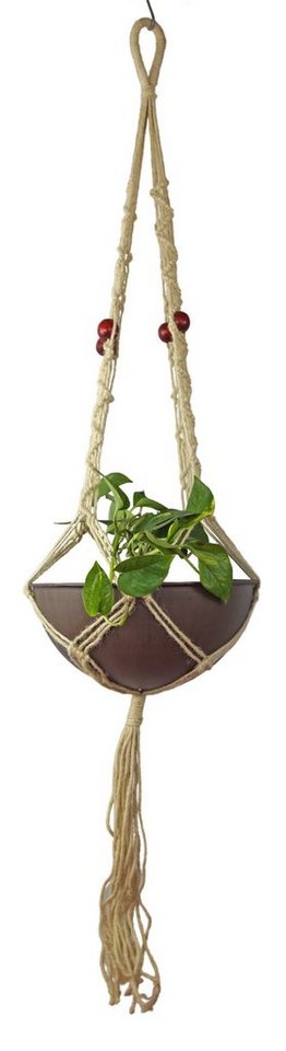 Denk Blumenampel Sisal Blumenampel Dekoration Wohnbereich Pflanzschale hängend (1 St) von Denk