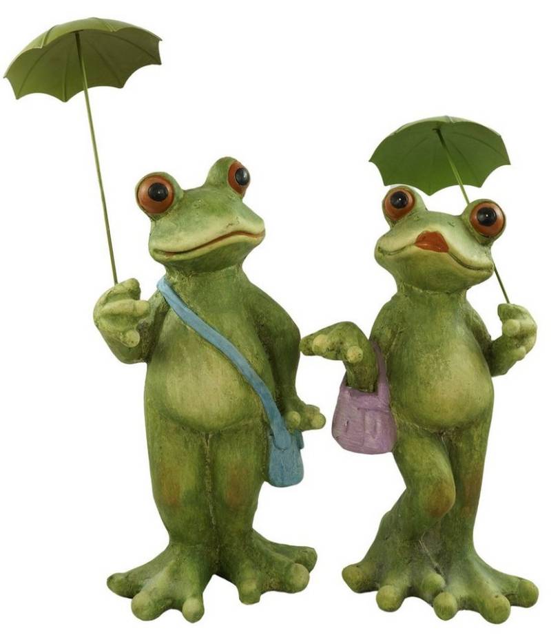 Denk Dekofigur Froschpaar mit Schirm,Gartendeko,Wohndeko,Gartenfigur,Frosch von Denk