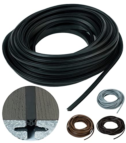 Gartenwelt Riegelsberger Terrassenfugenband mit Antidehnungsfaden für alle Terrassensysteme WPC Holz Made IN Germany Fugendichtung Fugenband Bodenfüllprofil Dichtung 7-10 mm Schwarz 25 m (1 Rolle) von Gartenwelt Riegelsberger