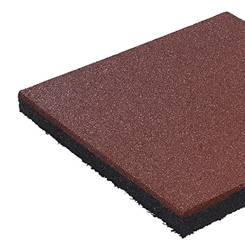 Gartenwelt Riegelsberger 3 Stück Fallschutzmatte 50 x 50 x 4,5 cm, ROT, Fallschutzplatte Bodenschutzmatte Gummimatte von Gartenwelt Riegelsberger