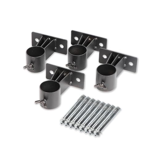 Gartenwelt Riegelsberger 4er Set Wandhalterungen aus Metall für Lamellenzäune Rohrdurchmesser 30 mm Wandbefestigung inkl. Schrauben Muttern Sicherheitsanker von Gartenwelt Riegelsberger