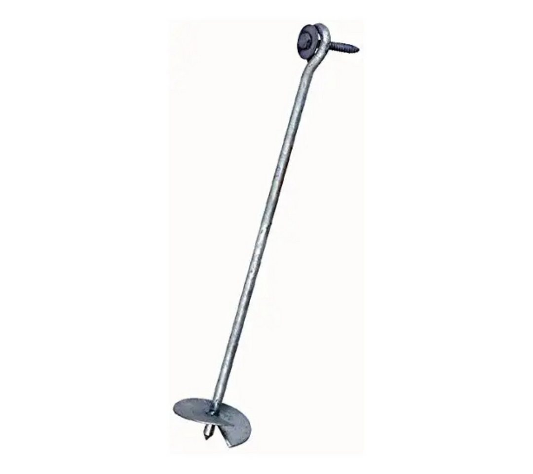 Gartenwelt Riegelsberger Bodenanker 6 Stück aus Stahl feuerverzinkt 60 cm lang inkl. Holzschraube, Bodenanker zum Eindrehen ins Erdreich von Gartenwelt Riegelsberger