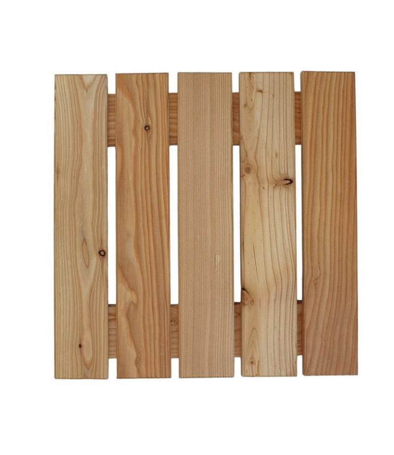 Gartenwelt Riegelsberger Bodenfliese Lärche 50x50cm Holzfliesen 8 Stück Balkonfliesen Terrassenfliesen, Braun, Robust, wetterbeständig, Glatt gehobelt, Edelstahlspax, EuroLärche von Gartenwelt Riegelsberger
