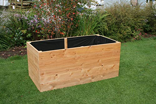 Gartenwelt Riegelsberger Elegantes Hochbeet Kräuterbeet Pflanzbeet Lärche Gemüsebeet 160x80cm Höhe 71 cm aus Lärchenholz 27mm geriffelt von Gartenwelt Riegelsberger