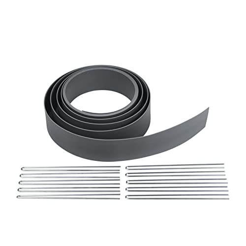 Gartenwelt Riegelsberger Formkante Kunststoff 500 x 7 cm inkl. Spezialhering zur individuellen Gestaltung für Steingärten Steinbeete Grabgestaltung (1 Stück, 500x7 cm) von Gartenwelt Riegelsberger