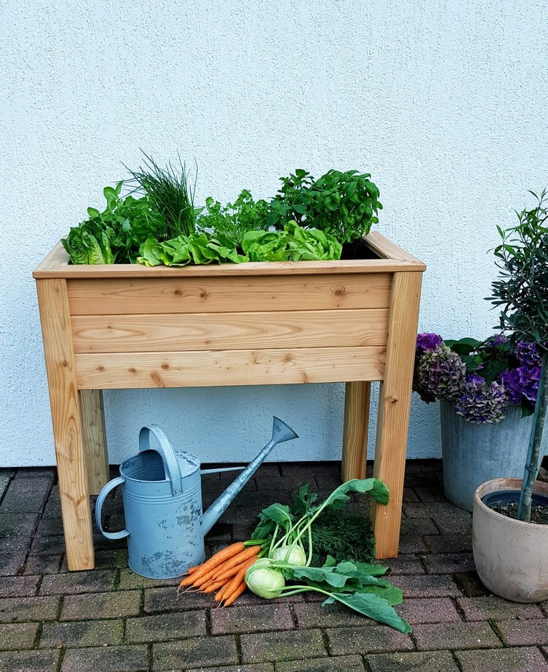 Gartenwelt Riegelsberger Hochbeet Stelzenhochbeet aus Lärche natur Pflanzbeet Kräuterbeet Gemüsebeet von Gartenwelt Riegelsberger