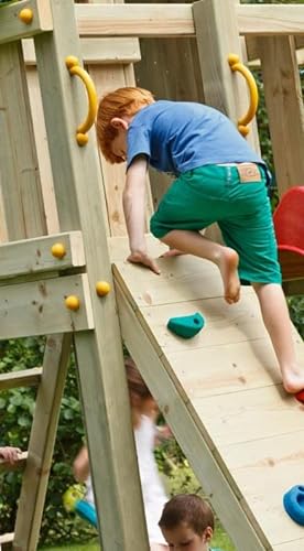 Gartenwelt Riegelsberger Kletterwand mit Steinen Rampe für Spieltürme & Stelzenhäuser für Podesthöhe 120 cm Lärche Natur von Gartenwelt Riegelsberger