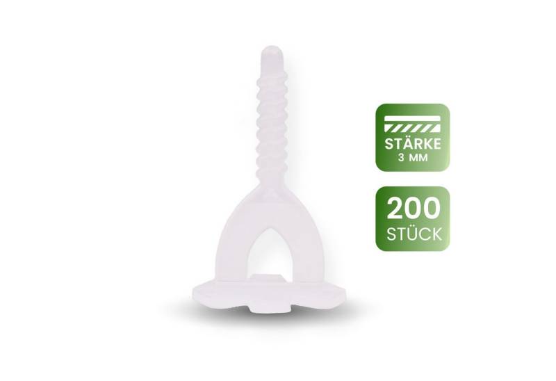 Gartenwelt Riegelsberger Nivelliersystem 200 Stück Gewindelaschen für 3 mm Fugenbereite Fliesenverlegehilfe von Gartenwelt Riegelsberger