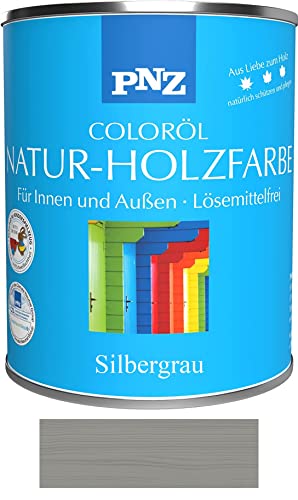 Gartenwelt Riegelsberger PNZ Natur-Holzfarbe Coloröl Holzschutz Holzlasur UV-Schutz Premiumklasse Silbergrau 2,5 Liter von Gartenwelt Riegelsberger