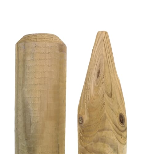 Gartenwelt Riegelsberger Pfahl Ø 5 cm Länge 180 cm Nadelholz Kiefer imprägniert Kiefernholz Rankstab Rankhilfe Rundholz Beeteinfassung Gartenpfahl Gurkenstab gefräst gespitzt von Gartenwelt Riegelsberger