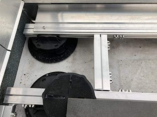 Gartenwelt Riegelsberger Premium Aluminium Montagesystem-Set für Keramik-, Stein-, Betonplatten Komplett-Set Made IN Germany Höhe: 3,5 cm Fläche 5 m² Plattenformat 60x60 cm von Gartenwelt Riegelsberger