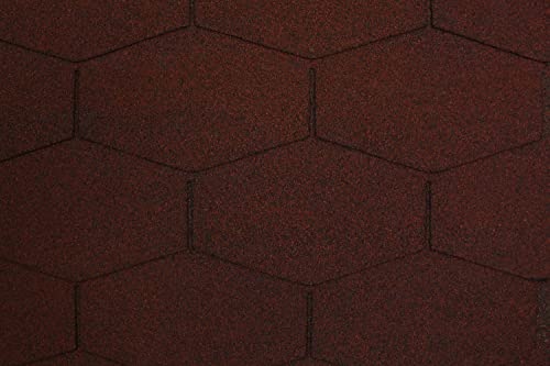 Gartenwelt Riegelsberger Premium Bitumenschindeln PRO S125 Dreieck 1 m² Rot mit Glasvlieseinlage Dachschindeln Schindeln von Gartenwelt Riegelsberger