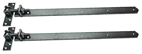 Premium Ladenbänder verzinkt mit Kloben verstellbar um 30 mm für Zauntor Länge 1000 mm x Breite 40 mm, 2 Stück (Set) von Gartenwelt Riegelsberger