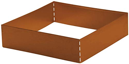 Premium Rasenkante Square 40x40 cm Corten Beetumrandung Rasenbegrenzung Beeteinfassung 1 Stück von Gartenwelt Riegelsberger von Gartenwelt Riegelsberger