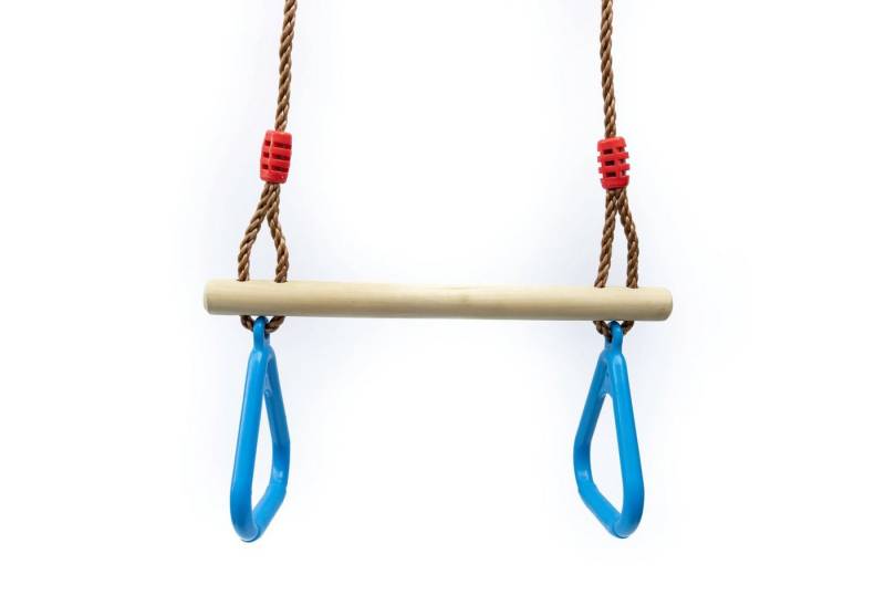 Gartenwelt Riegelsberger Schaukelhaken Multifunktions Hartholztrapez mit Kunststoffringen Gymnastikringe, Trapez: Hartholz, Ringe: HDPE, Seile: Polypropylen, bis 120 kg von Gartenwelt Riegelsberger