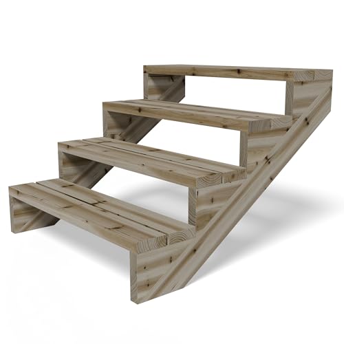 Gartenwelt Terrassentreppe aus Massivholz Kiefer 95cm Breite 4 Stufen 72 cm kesseldruckimprägniert Gartenwelt Terrassentreppe aus Massivholz Kiefer 95cm Breite 4 Stufen 72 cm kesseldruckimprägniert von Gartenwelt Riegelsberger