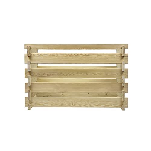 Holzkomposter Sibirische Lärche 120x120xH100 cm mit Holz-Stecksystem Komposter Komposte Steckkomposter Kompostsilo von Gartenwelt Riegelsberger