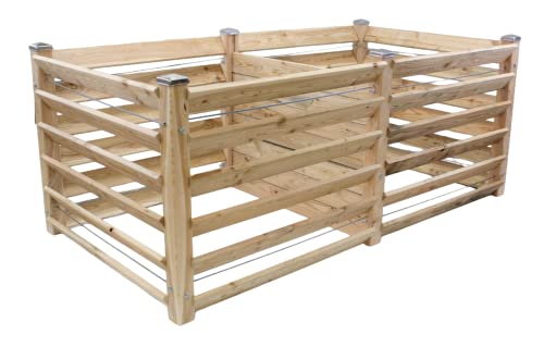 Moderner Komposter Duo ca. 120x233 cm Höhe 80 cm aus Lärchenholz Massivholz Steckkomposter Kompostsilo Holz Stecksystem von Gartenwelt Riegelsberger
