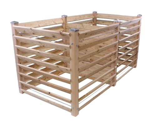 Moderner Komposter Duo ca. 80x153 cm Höhe 100 cm aus Lärchenholz Massivholz Steckkomposter Kompostsilo Holz Stecksystem von Gartenwelt Riegelsberger