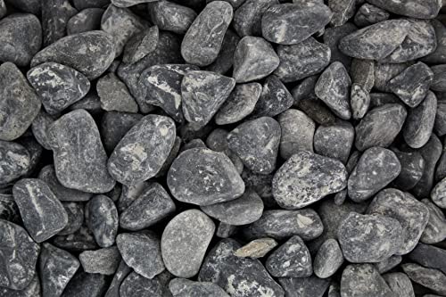 Gartenwelt Riegelsberger Nero Ebano Kies tiefschwarzer Zierkies Gartenkies Anthrazit Dunkelgrau Teichkies Deko Wegkies Wegsteine Gartenweg 25 kg Sack, Körnung 15-25 mm von Gartenwelt Riegelsberger