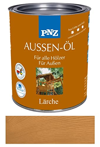 PNZ Außen-Öl Holzschutz Lasur Pflegelasur Premiumklasse von Gartenwelt Riegelsberger UV-beständig Lärche 0,75 Liter von Gartenwelt Riegelsberger