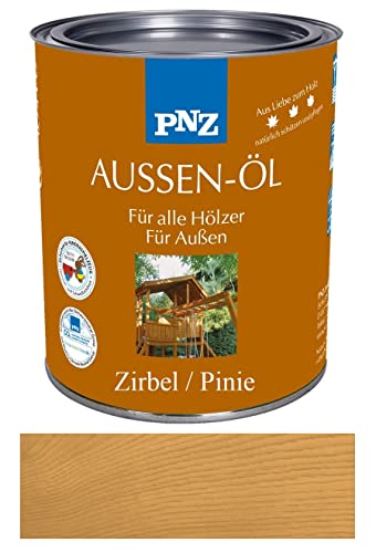 PNZ Außen-Öl Holzschutz Lasur Pflegelasur Premiumklasse von Gartenwelt Riegelsberger UV-beständig Zirbel/Pinie 0,75 Liter von Gartenwelt Riegelsberger