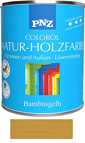 PNZ Natur-Holzfarbe Coloröl Holzschutz von Gartenwelt Riegelsberger Holzlasur UV-Schutz Premiumklasse Bambusgelb 0,75 Liter von Gartenwelt Riegelsberger