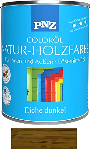 PNZ Natur-Holzfarbe Coloröl Holzschutz von Gartenwelt Riegelsberger Holzlasur UV-Schutz Premiumklasse Eiche dunkel 0,75 Liter von Gartenwelt Riegelsberger