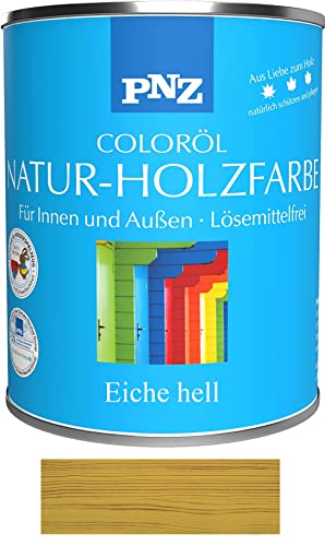 PNZ Natur-Holzfarbe Coloröl Holzschutz von Gartenwelt Riegelsberger Holzlasur UV-Schutz Premiumklasse Eiche hell 0,75 Liter von Gartenwelt Riegelsberger