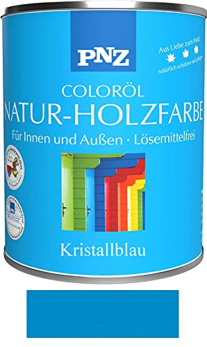 PNZ Natur-Holzfarbe Coloröl Holzschutz von Gartenwelt Riegelsberger Holzlasur UV-Schutz Premiumklasse Kristallblau 0,75 Liter von Gartenwelt Riegelsberger