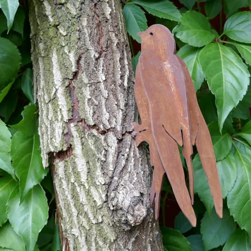 Gartenzaubereien Baumschmuck Schwalbe - Vogel in Rostoptik zum Einschrauben - Zaundeko von Gartenzaubereien