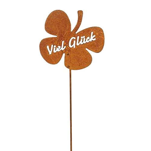 Beetstecker Viel Glück Edelrost Gartenstecker Glücksbringer Gartendeko Balkondeko Topfstecker Rostdeko Geschenkidee Geldgeschenk Geschenkverpackung von Gartenzaubereien