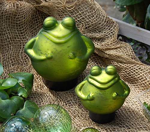 Gartenzaubereien Schwimmfrosch mit Kind als Miniteich - Deko für Terrassen- oder Balkonteiche von Gartenzaubereien