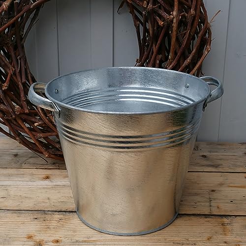 Gartenzaubereien Zinkeimer - Kübel 15 Liter mit 2 stabilen Griffen wassersicht von Gartenzaubereien