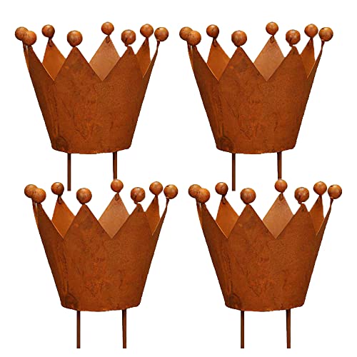 Teelichthalter für Adventskranz Krone 4er Set - Kerzenhalter mit Spieß D 5,5cm in rost antik Teelichthalter für Adventskranz Krone 4er Set - Kerzenhalter mit Spieß D 5,5cm in rost antik von Gartenzaubereien