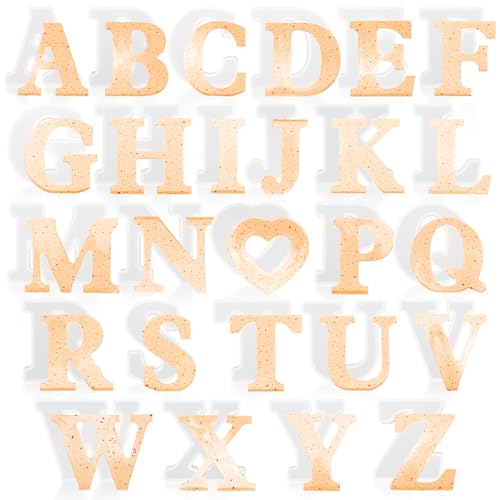 Gartful 26 Stück Harz-Buchstabenformen, Großbuchstaben von A bis Z, Epoxidharz-Form, dicke 3D-Silikon-Buchstabenformen für Buchstaben, Wortschilder, Kunst, Bastelarbeiten, Kerzen, Party von Gartful