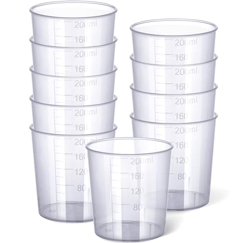 Gartful Großer Messbecher, 200 ml, Kunststoff, abgestufte Becher für Harz-Epoxid-Gießen, Schleimherstellung, Farbgießen, chemikalienbeständig, 10 Packungen Gartful Großer Messbecher, 200 ml, Kunststoff, abgestufte Becher für Harz-Epoxid-Gießen, Schleimherstellung, Farbgießen, chemikalienbeständig, 10 Packungen von Gartful