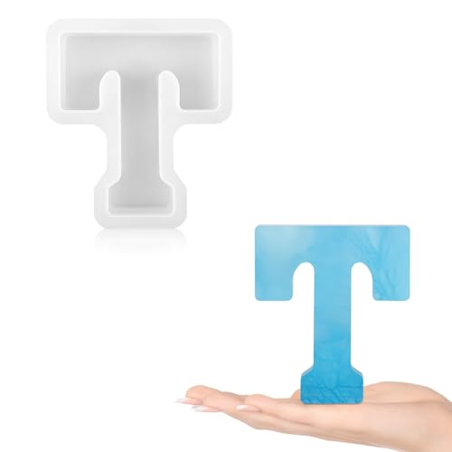 Gartful Harz-Buchstabenformen zum Gießen, T-Großbuchstaben-Alphabet, Harz-Silikonformen für Epoxidharz, dicke 3D-Silikon-Buchstabenformen zur Herstellung von Buchstaben, Wortschildern, Kunst von Gartful