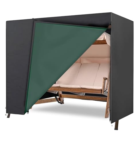 Abdeckung Hollywoodschaukel, für 2,3,4-Sitzer, wasserfest & Winddicht & UV-Schutz Schutzhülle - reißfeste Plane Gartenschaukel & Schaukelbank - 210x150x150cm von Gartiva